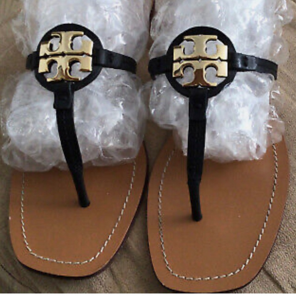 TORY BURCH Leather Mini Miller Thong Sandals 💯 Authentic! Size 8.5. VGUC😊